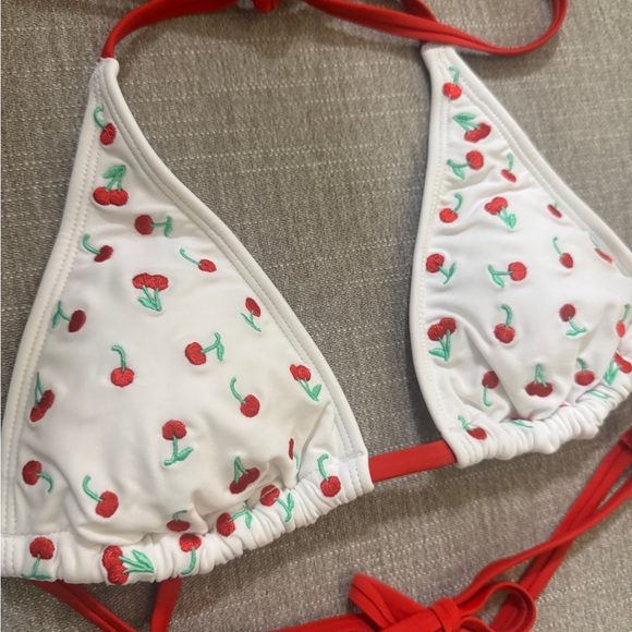 wild fable Other - Wild Fable Embroidered Cherry Print Triangle Bikini Top